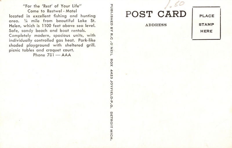 Restwel Motel - Old Postcard (newer photo)